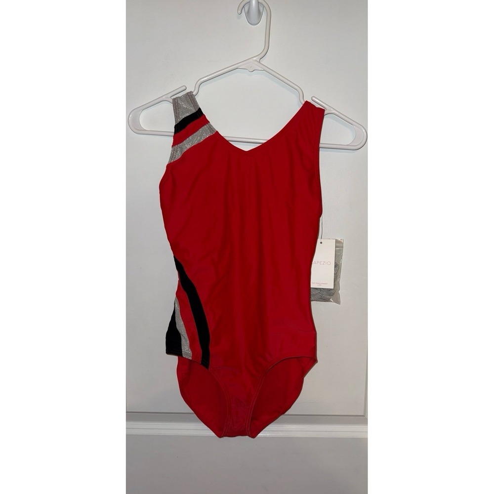 NWT Capezio Red Leotard with Scrunchie Size CXL